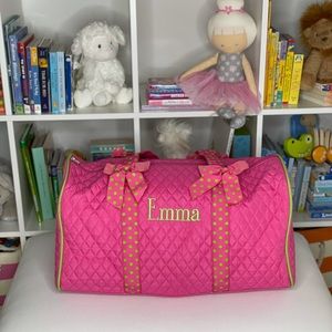 Belvah Personalized “Emma” Pink/Green Duffel